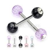 100 PCS of 316L Surgical Steel Barbell with Single Gem Disco UV Ball