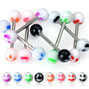 320 Piece 316L Surgical Steel Barbell with colored Sinister Smile UV Ball Package