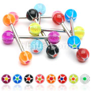 160 pcs Assortment of 316L Surgical Stainless Steel Barbells with  UV Glitter Star Balls