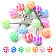 140 Pcs Assortment of 316L Surgical Stainless Steel Barbells with UV Soccer Balls