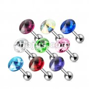 180pcs of 316L Surgical Steel Pointy Crystal Cartilage/Tragus Barbell