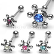 100pcs 316L Surgical Steel Barbell w/Gem.