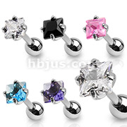 316L Surgical Steel Diamond CZ Prong set Tragus/Cartilage Piercing Stud