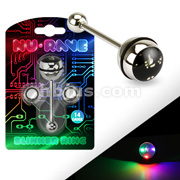 316L Surgical Steel NuRave Blinker Barbell Ring Package with Batteries
