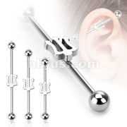 316L Surgical Steel Trident Industrial Barbell
