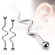316L Surgical Steel Wavy Industrial Barbell