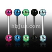 Surgical Steel Bar w/Titanium Anodized Balls