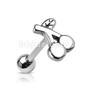 316L Surgical Steel Barbell with Casted Cherry Top