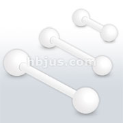 White Matte Plating Over 316L Surgical Steel Barbell