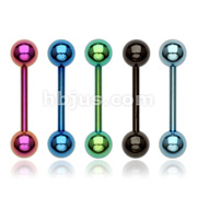 100 pcs of Titanium Anodized Barbell Over 316L Stainless Steel