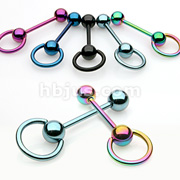 Titanium Anodized Slave Barbell Over 316L Stainless Steel