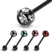 80 Pcs of 316L Surgical Steel Barbells with Multiple Studded CZ Titanium Anodized Balls