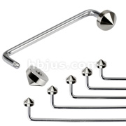 316L Surgical Steel 14 Gauge Staple Surface Barbell with Spikes