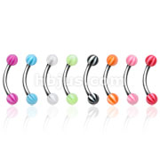 160 PC Assortment Eyebrow Curve w/ 3mm UV Candy Stripe Ball Package