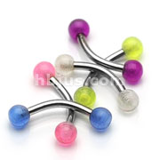 100 Pcs of 16GA Eyebrow Curve w/Micro Glow in the Dark Balls