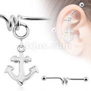 Add-On 316L Stainless Steel Ship Anchor Dangle Charm for Navel Rings, Dermal Anchors and More