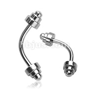 316L Surgical Steel Curve with 316L Steel Dumbbell Ends