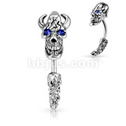 Curved Skull Head & Tail with Gem