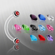 110 pcs of Bio Flex 16ga Eyebrow Curves with Press fit Jeweled 316L Steel balls on both ends.