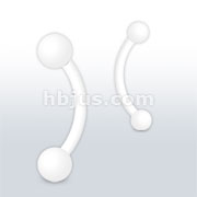 White Matte Plating Over 316L Surgical Steel Eyebrow Curve Ring