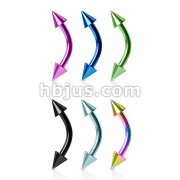 120 PCS of Titanium Plated Eyebrow w/Spikes