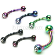 120 pcs of 16 GA Assorted Color Titanium Anodized Gemmed Eyebrow Package