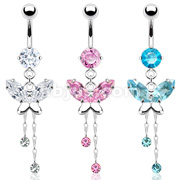 Dozen Pack of Prong Set CZ Butterfly in Assorted Colors
