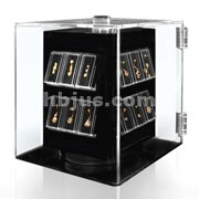 Rotating 4 Side Countertop Gem Box Display with Secure Lock.