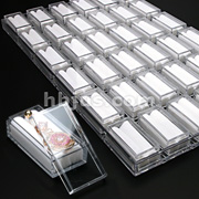 36pcs White Velvet Gem Box and Tray Set.