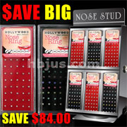 12 Assortment Nose Stud Pack (Total 470pcs) With FREE $60.00 Valued Spinning Display.