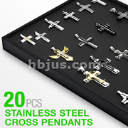 20 Pcs of Assorted 316L Stainless Steel Pendants with 'VERSA' Display Board