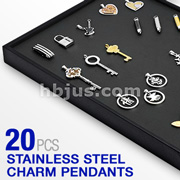 20 Pcs of Assorted 316L Stainless Steel Pendants with 'VERSA' Display Board