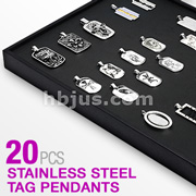 20 Pcs of Assorted 316L Stainless Steel Pendants with 'VERSA' Display Board