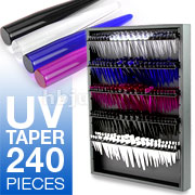 240 Pcs of Assorted UV Tapers with 'VERSA' Taper Display Board