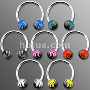 Circular Barbell w/flame Printed Ball