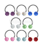 80 Pcs of 16 Gauge Assorted Color 316L Surgical Steel Horseshoe Circular Barbell with Multi Gem Ferido Balls