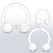 White Matte Plating Over 316L Surgical Steel Horseshoe Ring