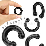 140 Pcs of Assorted Size Black Silicone Flexible Horseshoe 