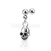 316L Surgical Steel Skull Dangle Cartilage/Tragus Barbell