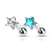 316L Surgical Steel 5mm Star CZ Tragus/Cartilage Piercing Stud