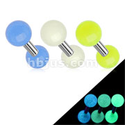 316L Surgical Steel Tragus/Cartilage Barbell with Glow In The Dark Ball
