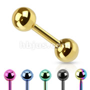 Titanium Anodized Cartilage/Tragus Bar Over 316L Stainless Steel