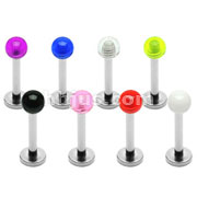160 Pcs of 14/16 GA Labret with Clear UV Balls
