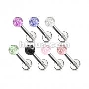 210 pcs of 316L Surgical Steel Labret/Monroe with 4mm Glitter UV Ball