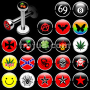 200PC 4mm Logo Ball Labret Package