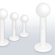 White Matte Plating Over 316L Surgical Steel Labret with Ball Top