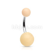 316L Surgical Steel Navel with Flesh Tone UV Balls