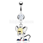 316L Surgical Steel Epoxy Coated Cute Mouse Navel Ring