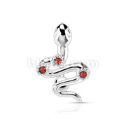 316L Surgical Steel Flower CZ Snake Top Down Navel Ring