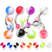 160pc 316L Surgical Stainless Steel Navel Rings with  UV Hazardous Balls